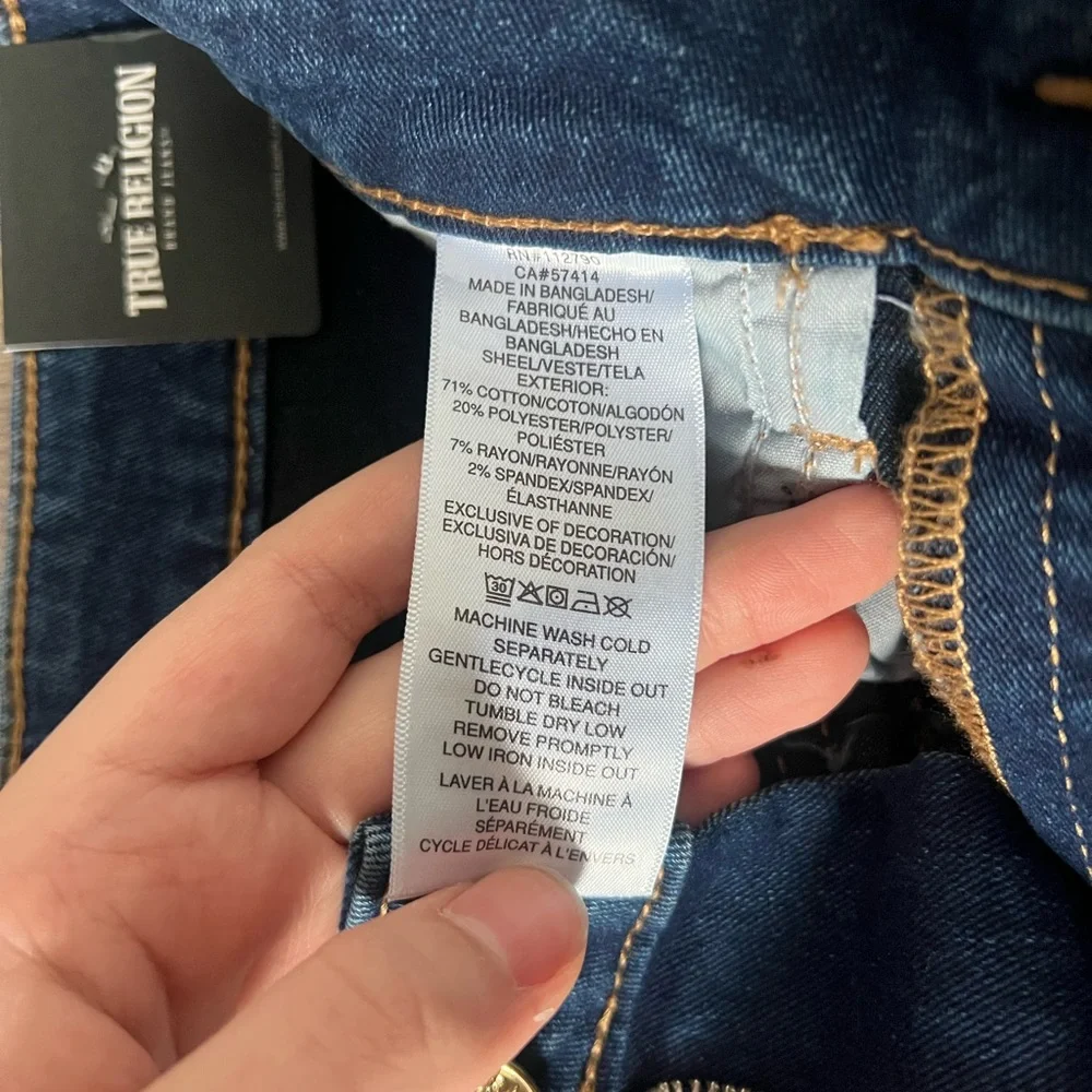True Religion Dark Blue Flare Jeans - Picture 5 of 6